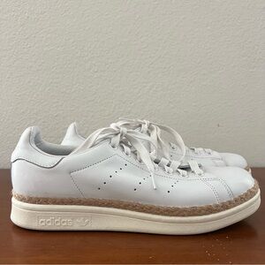 Adidas Stan Smith 'Rare' White Leather Raffia Sneakers 9.5